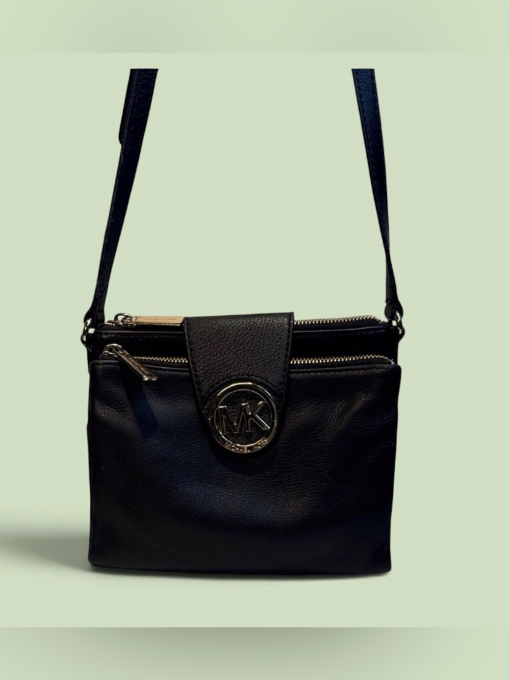 Michael Kors Black Leather Crossbody Bag